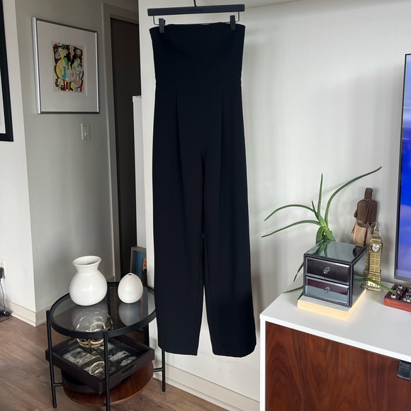 Aritzia Babaton Imagine Black Strapless gabardine Formal Holiday Jumpsuit Size 6 - Picture 12 of 17